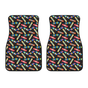 Skate Board Pattern Print Design 02 Front Car Mats