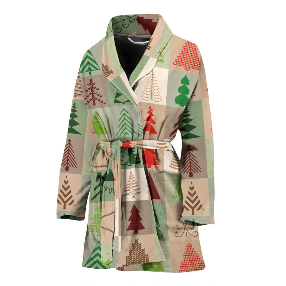 Christmas Tree Pattern Women Bathrobe