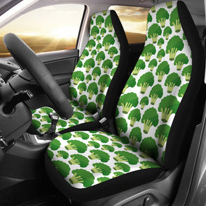 Broccoli Pattern Background Universal Fit Car Seat Covers