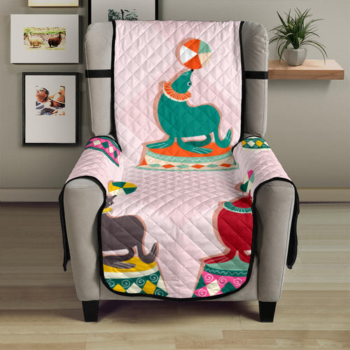 Colorful Sea Lion Pattern Chair Cover Protector