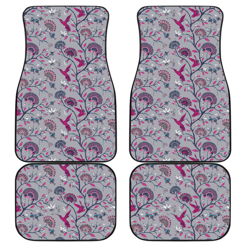 Hummingbird Pattern Print Design 04 Front and Back Car Mats