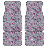 Hummingbird Pattern Print Design 04 Front and Back Car Mats