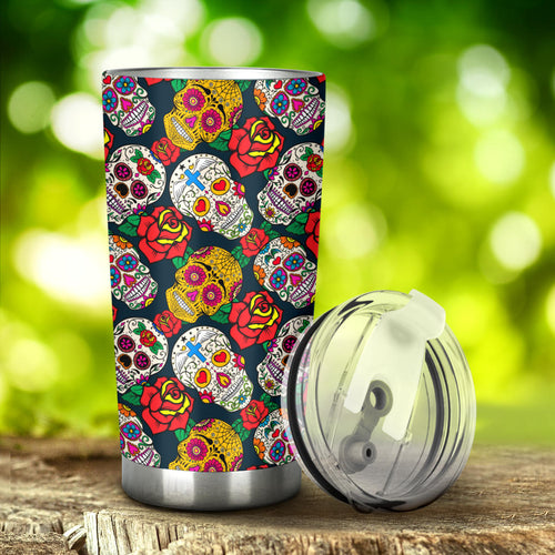 Suger Skull Pattern Background Tumbler