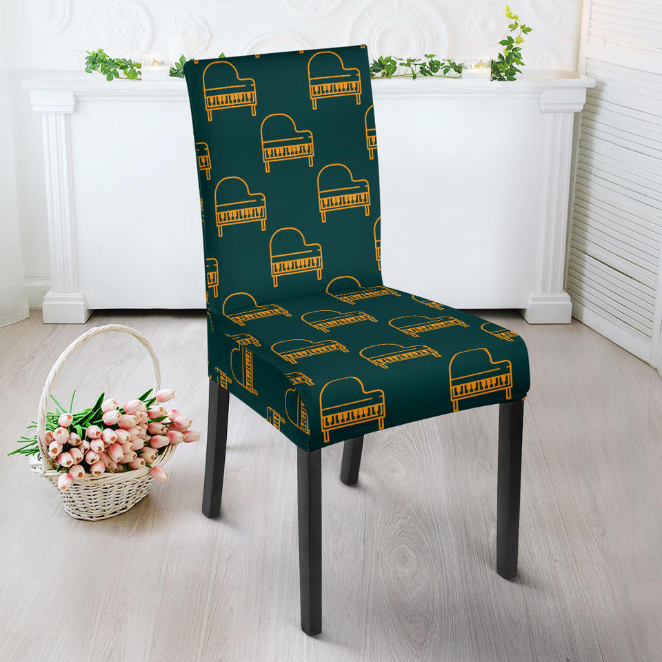 Piano Pattern Print Design 03 Dining Chair Slipcover