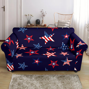 USA Star Pattern Theme Loveseat Couch Slipcover