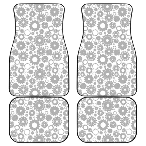 Gear Pattern Print Design 03 Front and Back Car Mats