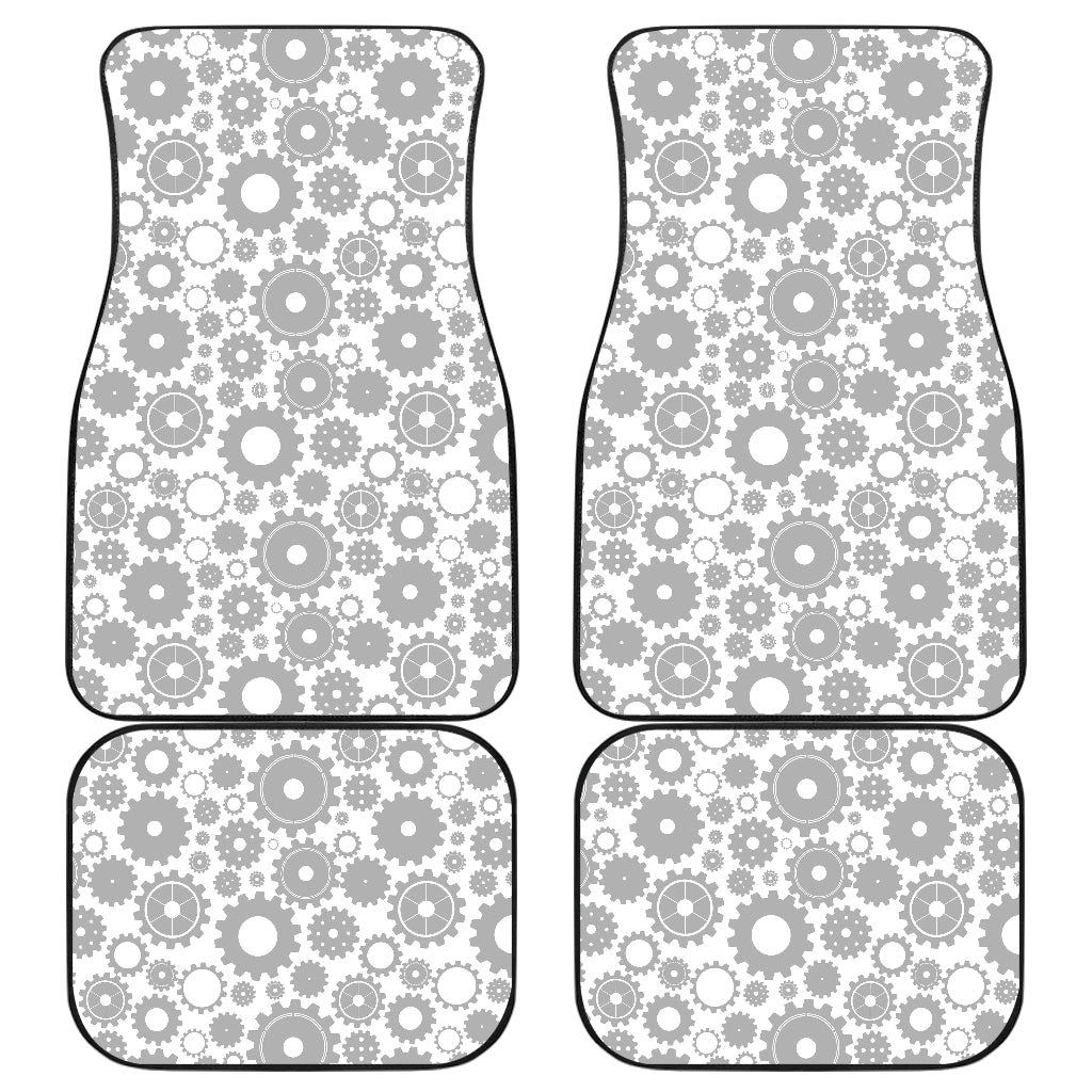 Gear Pattern Print Design 03 Front and Back Car Mats