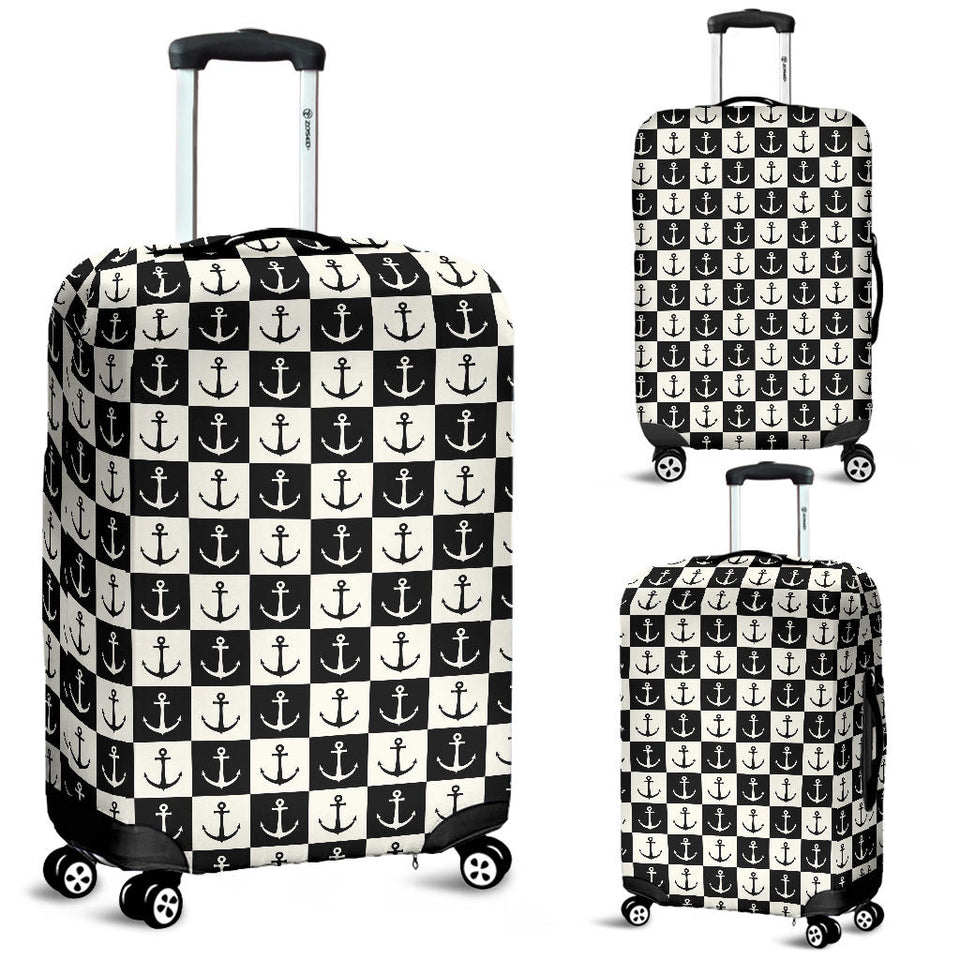 Anchor Black and White Patter Luggage Covers