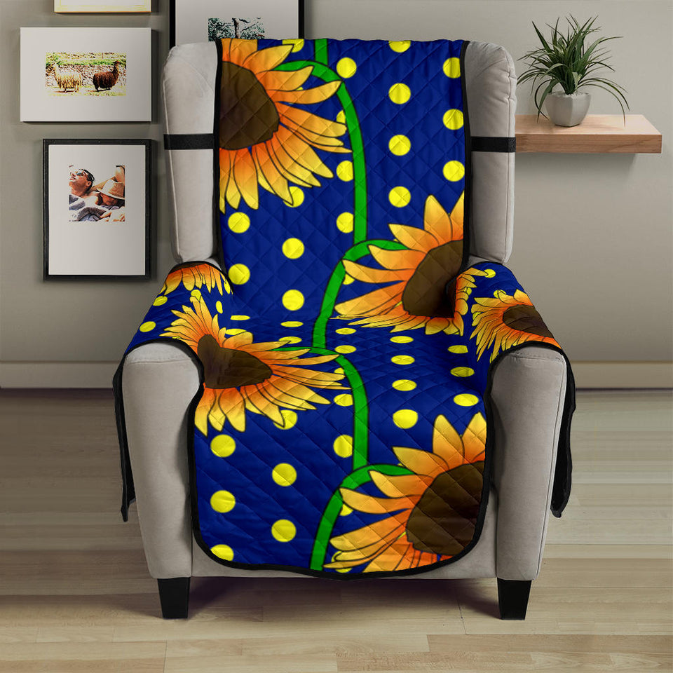 Sunflower Pokka Dot Pattern Chair Cover Protector