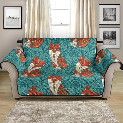 Fox Tribal Pattern Background Loveseat Couch Cover Protector