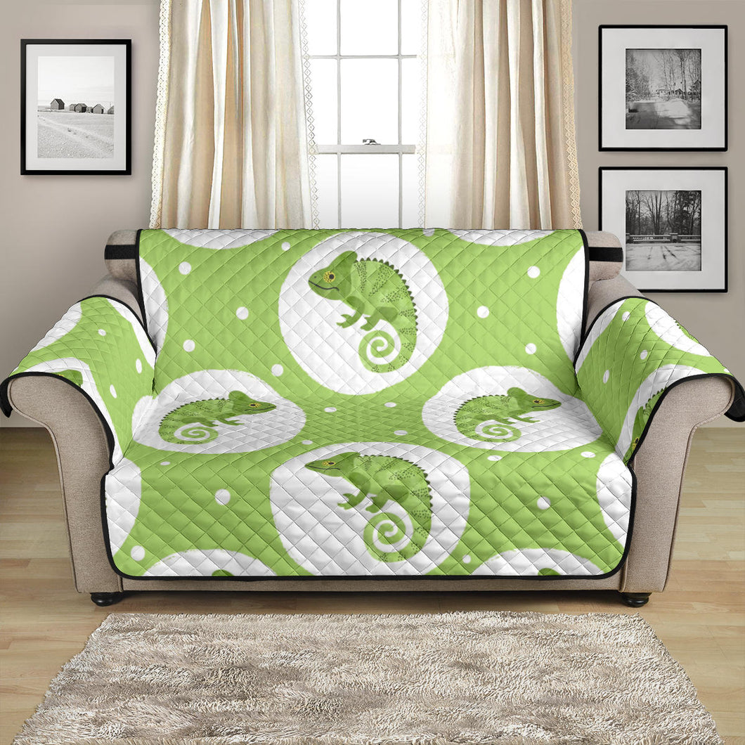 Chameleon Lizard Circle Pattern Loveseat Couch Cover Protector