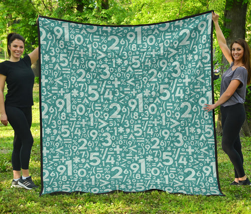 Math Pattern Print Design 05 Premium Quilt