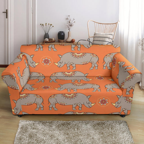 Rhino Pattern Theme Loveseat Couch Slipcover