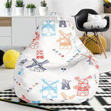 Hand Drawn Windmill Pattern Bean Bag Cover