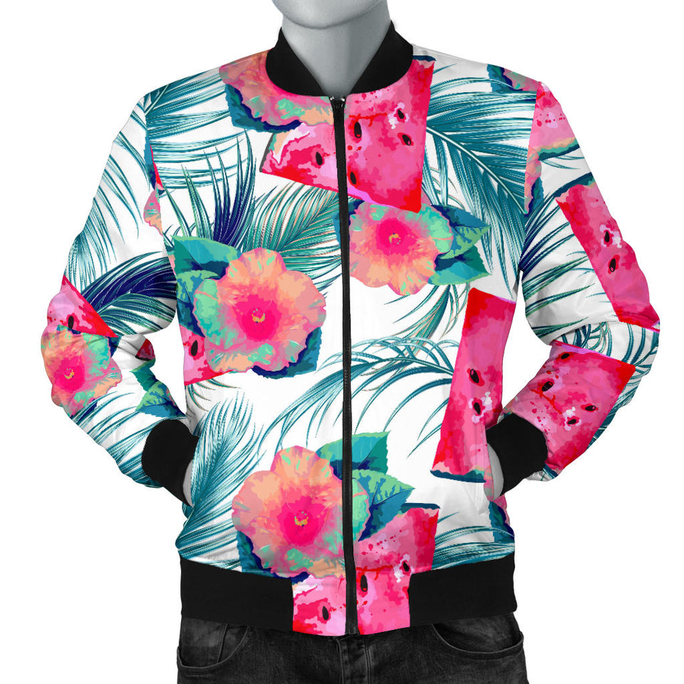 Watermelon Flower Pattern Men Bomber Jacket