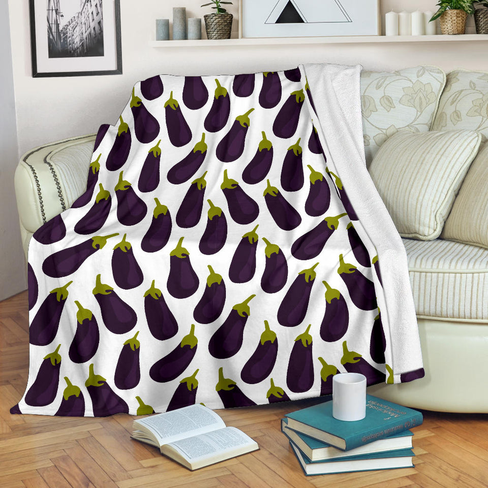Eggplant Pattern Print Design 01 Premium Blanket