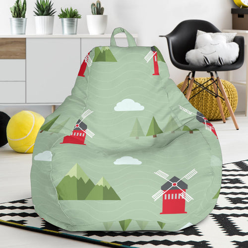 Windmill Green Pattern Bean Bag Cover