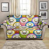 Colorful Daruma Pattern Loveseat Couch Cover Protector