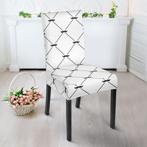 Mustache Beard Pattern Print Design 02 Dining Chair Slipcover
