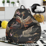 Japanese Crane Pattern Background Bean Bag Cover