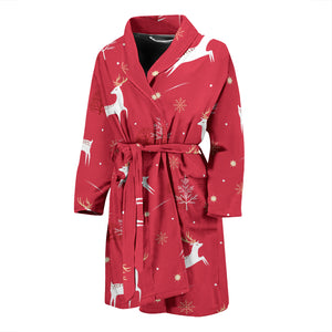 Deer Pattern Background Men Bathrobe