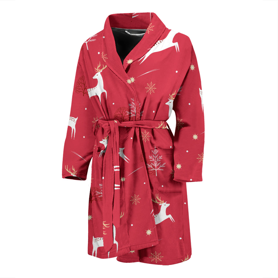 Deer Pattern Background Men Bathrobe