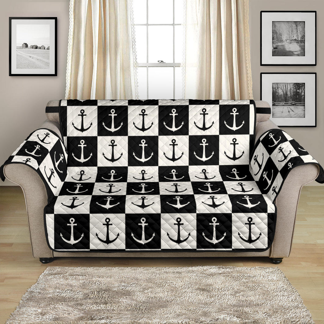 Anchor Black and White Patter Loveseat Couch Cover Protector