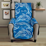 Dolphin Tribal Blue Pattern  Chair Cover Protector