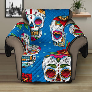 Suger Skull Rose Pattern Recliner Cover Protector