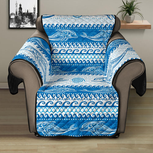 Dolphin Tribal Pattern background Recliner Cover Protector