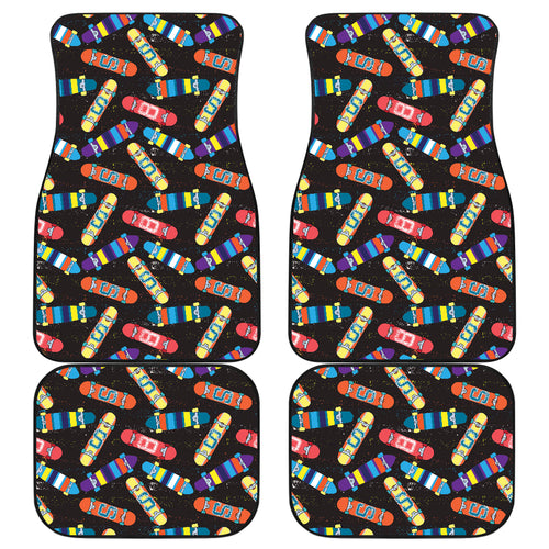 Skate Board Pattern Print Design 02 Front and Back Car Mats