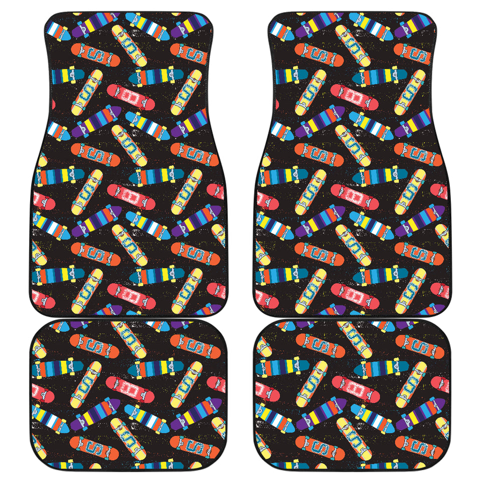 Skate Board Pattern Print Design 02 Front and Back Car Mats