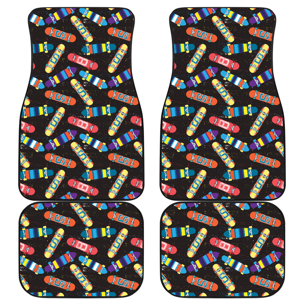 Skate Board Pattern Print Design 02 Front and Back Car Mats