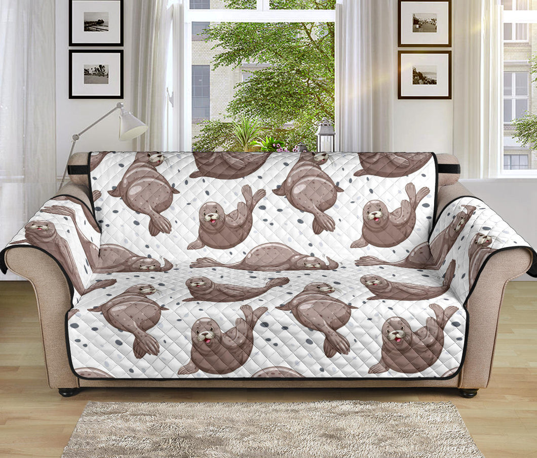Sea Lion Pattern Background Sofa Cover Protector