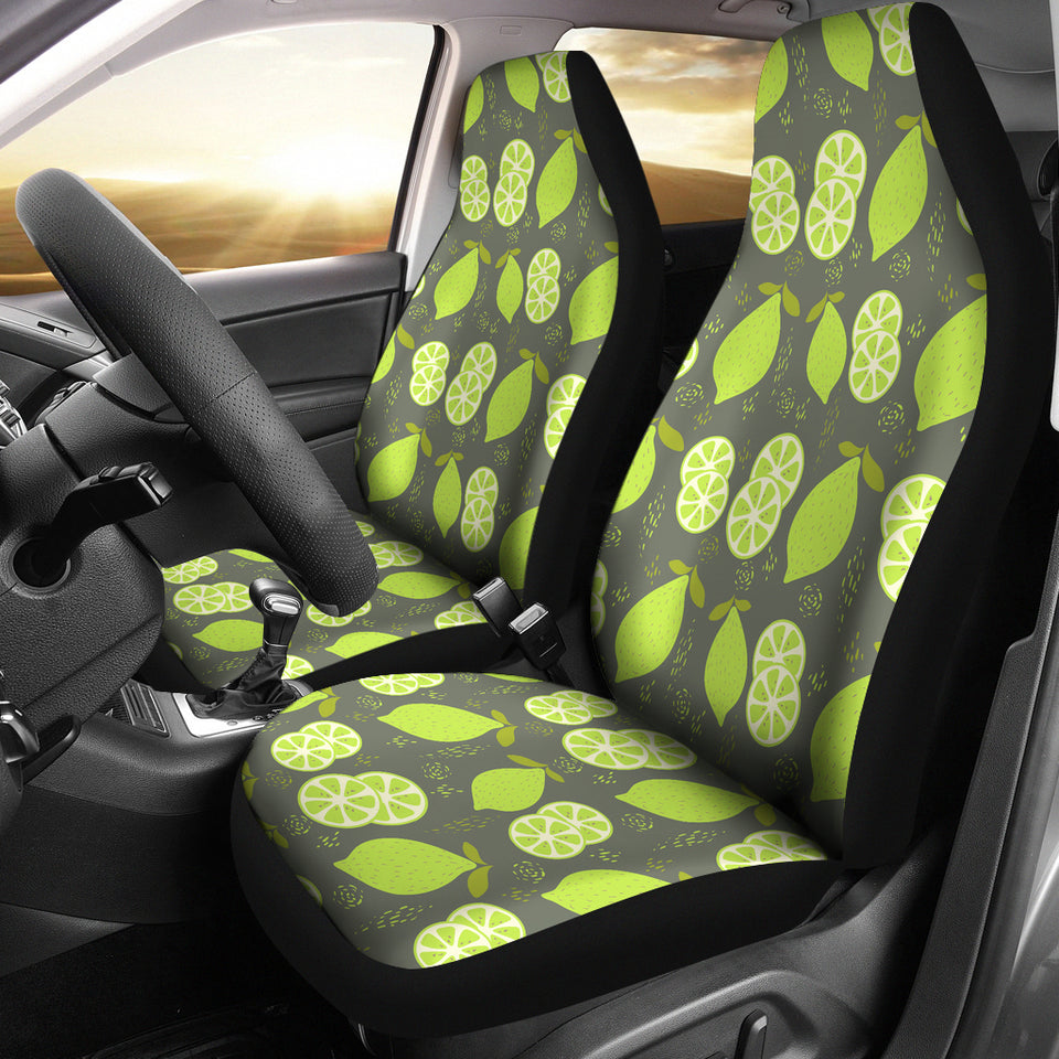 Lime Pattern Theme Universal Fit Car Seat Covers