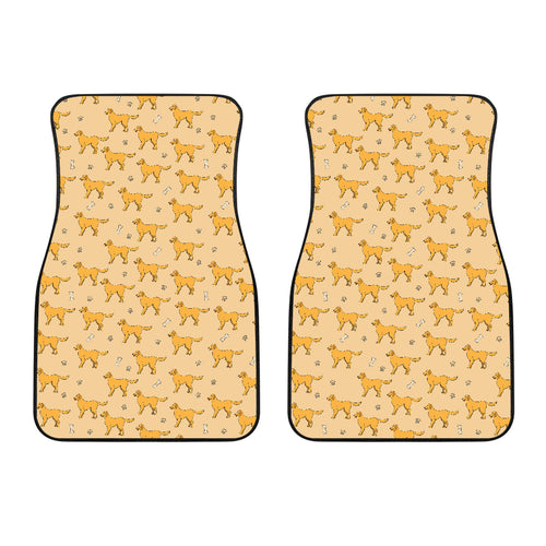 Golden Retriever Pattern Print Design 04 Front Car Mats