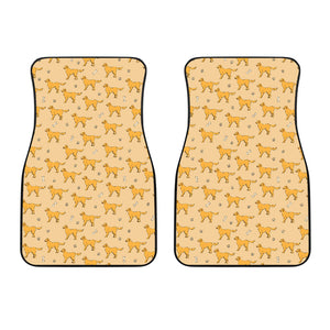 Golden Retriever Pattern Print Design 04 Front Car Mats