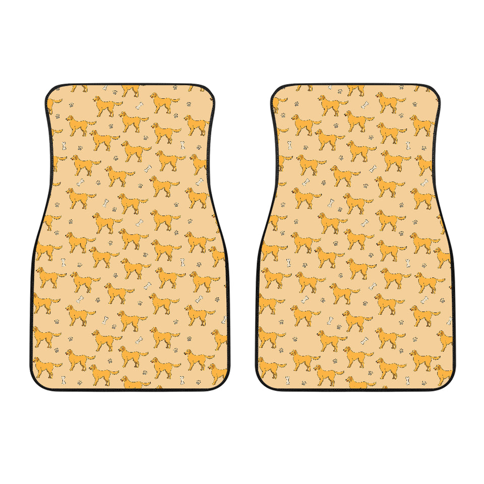 Golden Retriever Pattern Print Design 04 Front Car Mats