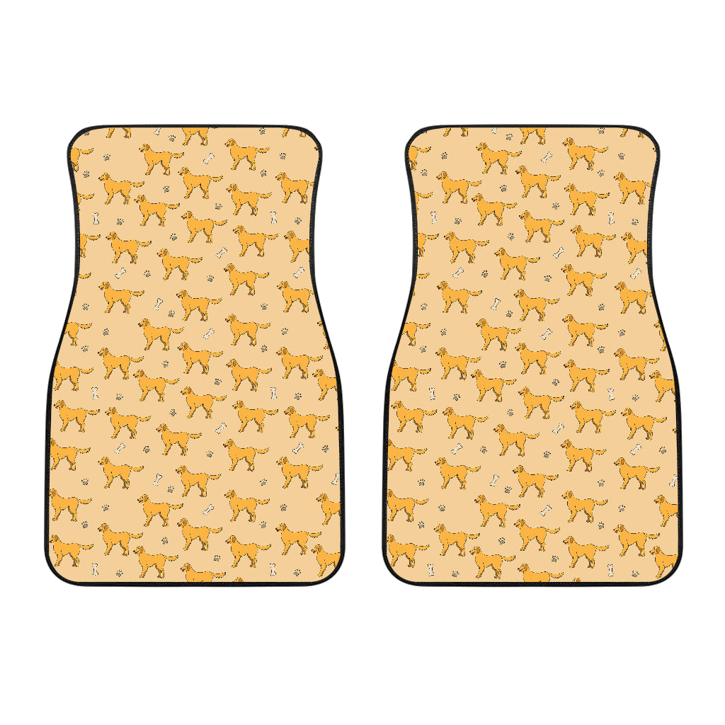 Golden Retriever Pattern Print Design 04 Front Car Mats