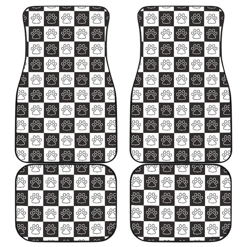 Dog Paws Pattern Print Design 05 Front and Back Car Mats