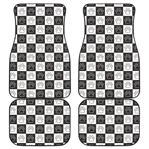 Dog Paws Pattern Print Design 05 Front and Back Car Mats