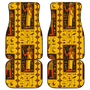 Egypt Hieroglyphics Pattern Print Design 01 Front and Back Car Mats