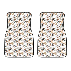 English Bulldog Pattern Print Design 01 Front Car Mats