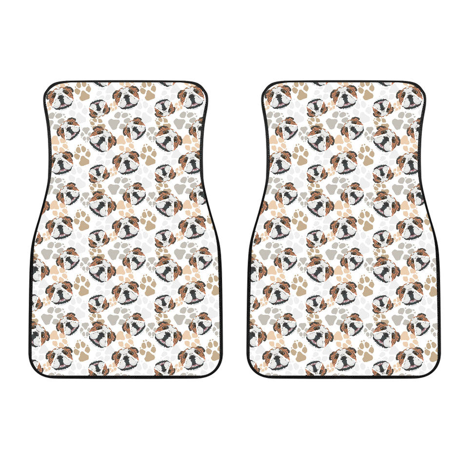 English Bulldog Pattern Print Design 01 Front Car Mats