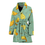 Cheese Pattern Background Women Bathrobe