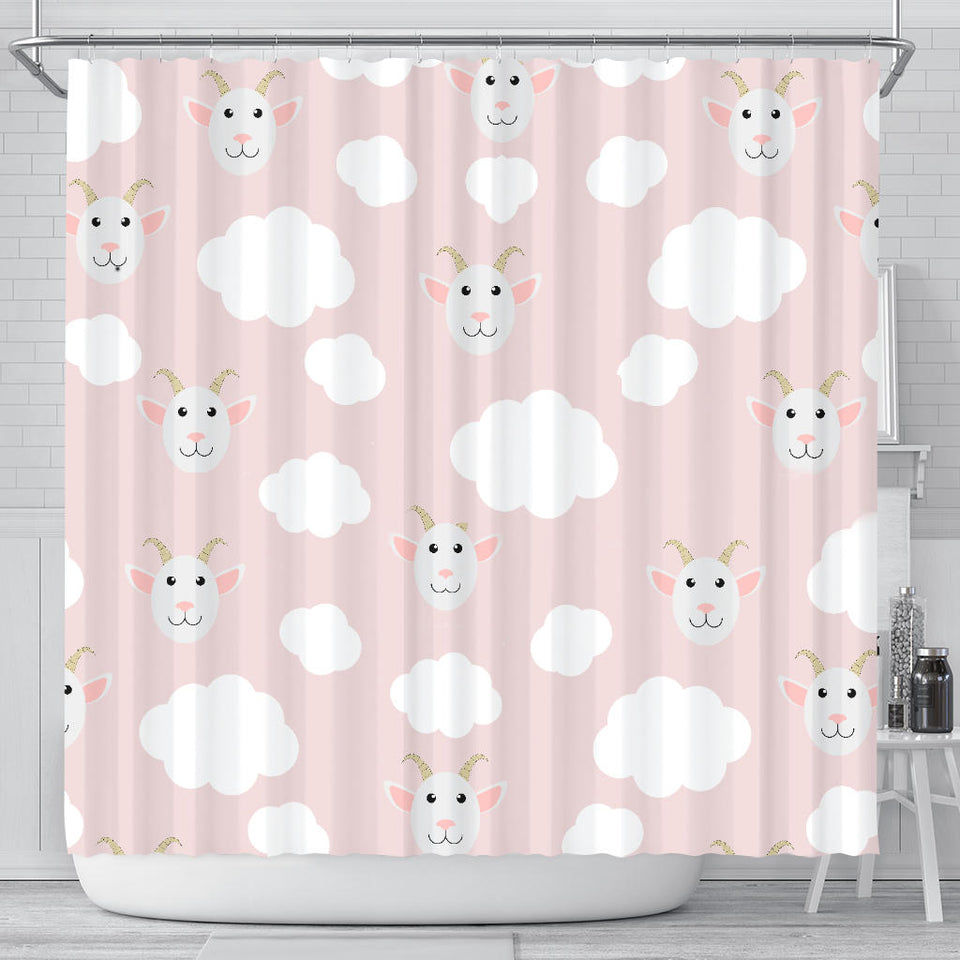 Goat Could Pink Pattern Shower Curtain Fulfilled In US