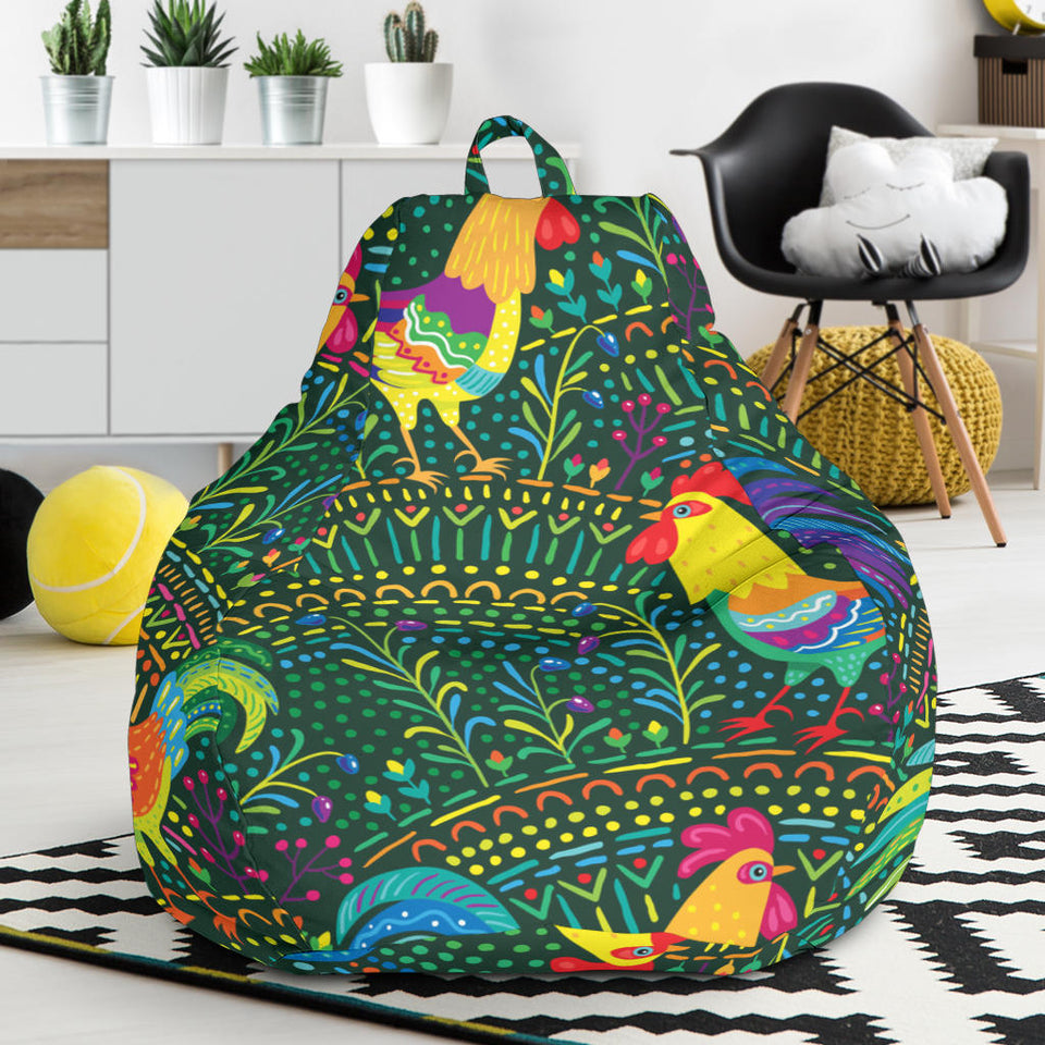 Rooster Chicken Pattern Theme Bean Bag Cover