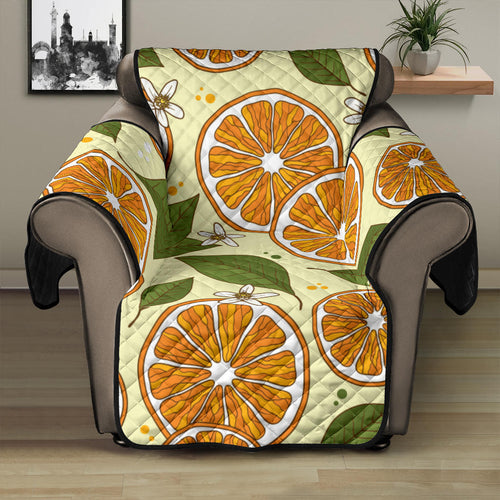 Sliced Orange Leaves  Pattern Recliner Cover Protector