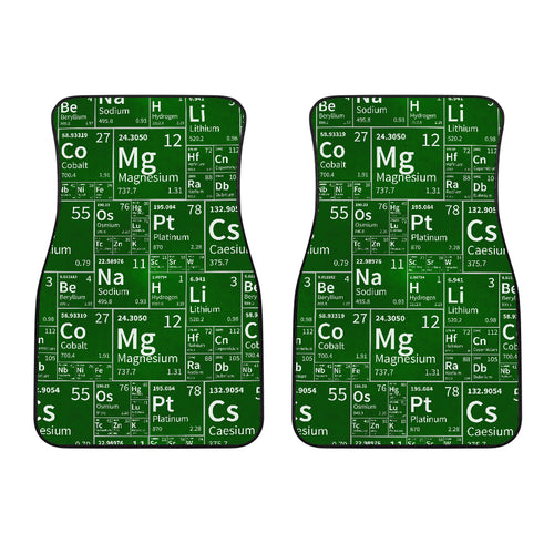 Chemistry Periodic Table Pattern Print Design 04 Front Car Mats