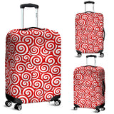 Red and White Candy Spiral Lollipops Pattern Luggage Covers